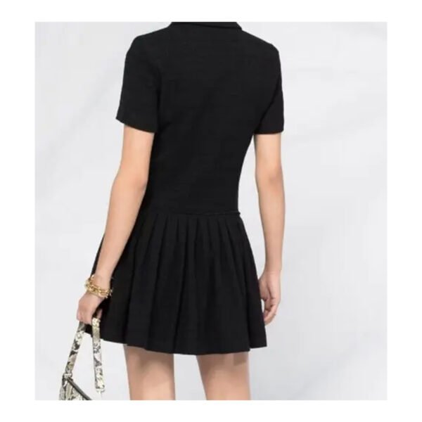 pleated blazer buttons short sleeves dress